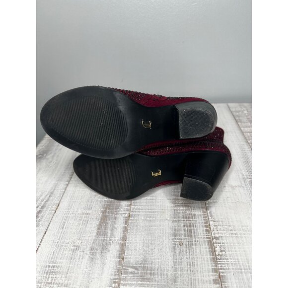 Juicy Coutyre Burgundy Women's Rhinestone Ankle Boots 5.5M - Picture 12 of 12